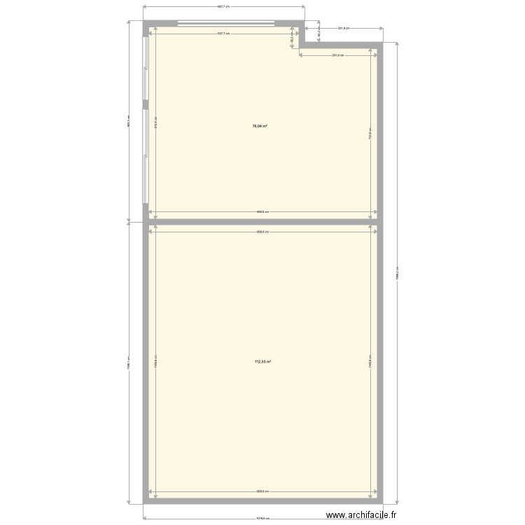 dampmart. Plan de 2 pièces et 189 m2