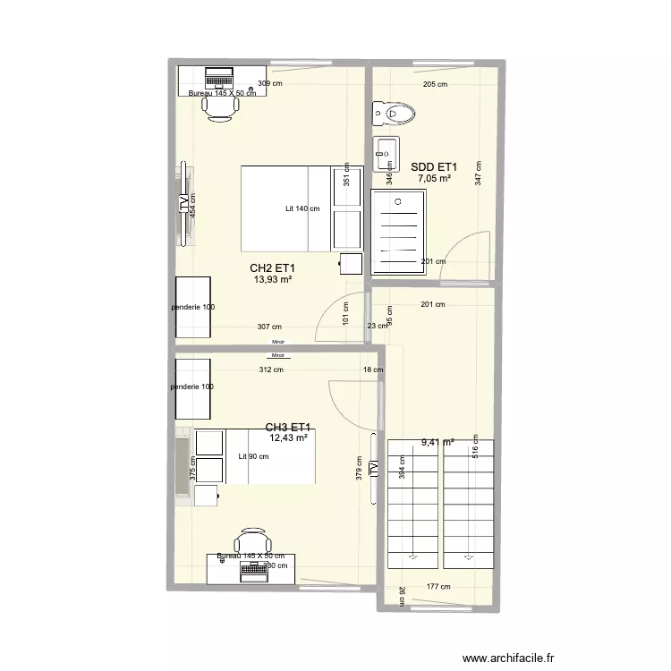 Maison Lodelinsart ET1. Plan de 