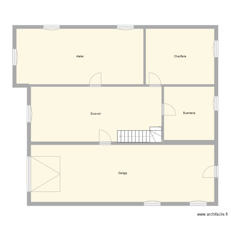 Croquis ZIETEK Sous sol. Plan de 5 pièces et 145 m2