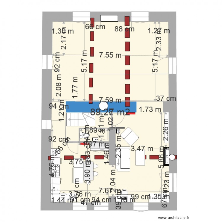 rdc ouvertures maçon meubles. Plan de 0 pièce et 0 m2