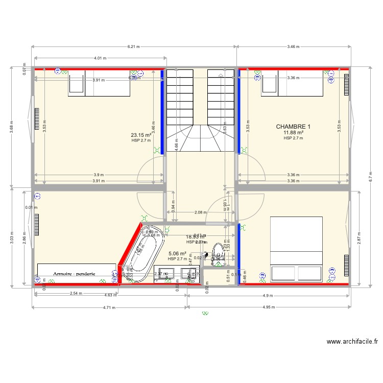 VERDUN 1er etage VERSION 2. Plan de 0 pièce et 0 m2