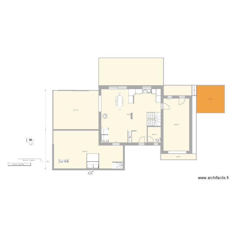 Extension veranda . Plan de 0 pièce et 0 m2