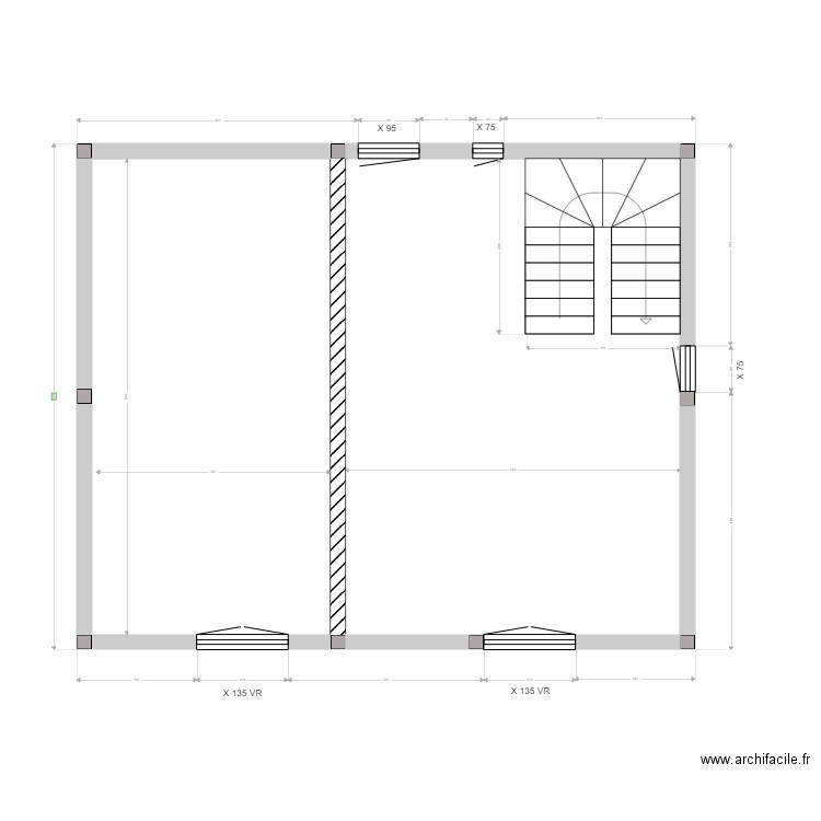 Clément étage maçonnerie. Plan de 2 pièces et 47 m2