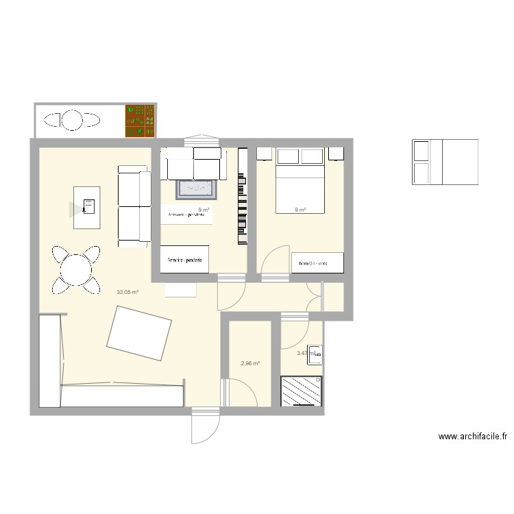 plaza. Plan de 0 pièce et 0 m2