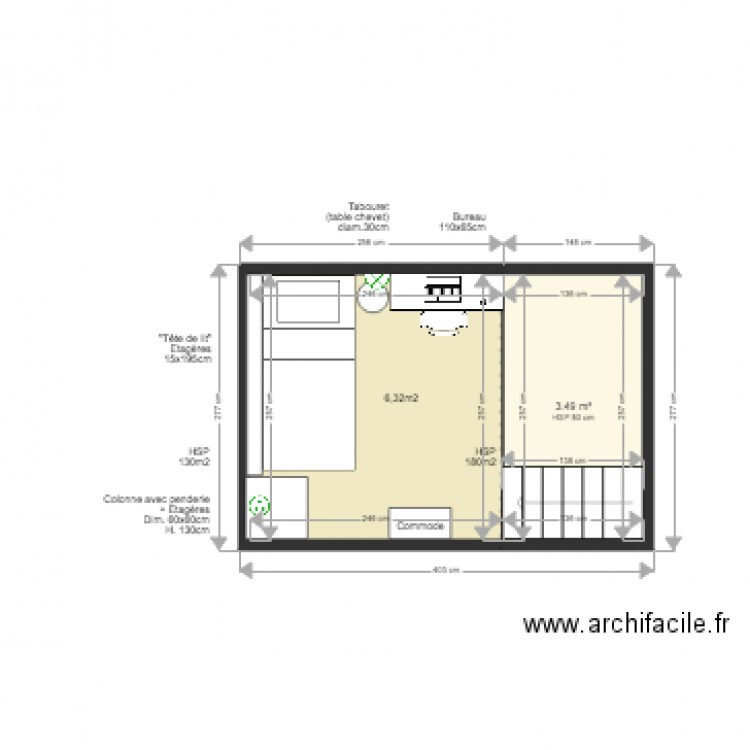 CHAMBRE LILOU V1 APRES. Plan de 0 pièce et 0 m2