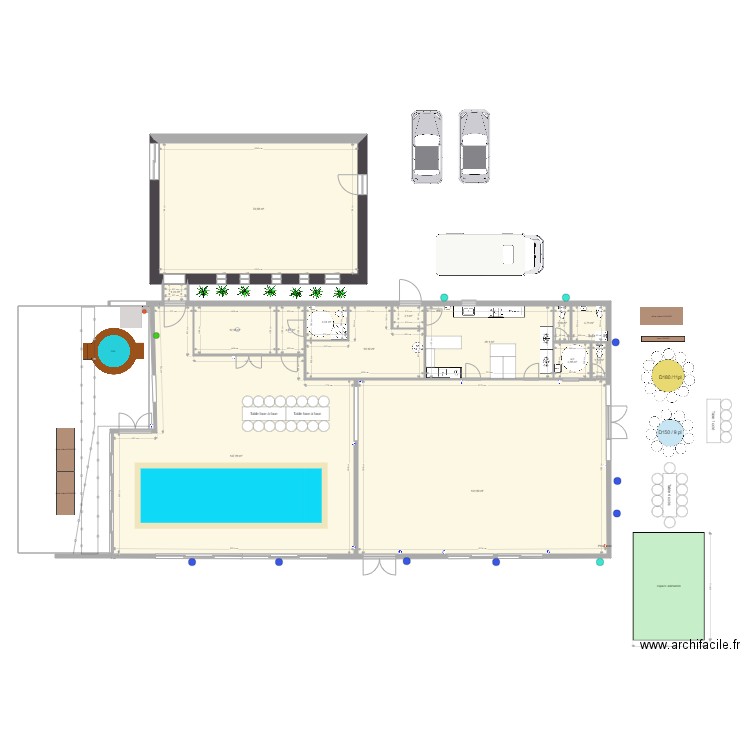 Domaine QUATRE PLUMES PLAN DE TABLE à modifier. Plan de 14 pièces et 431 m2