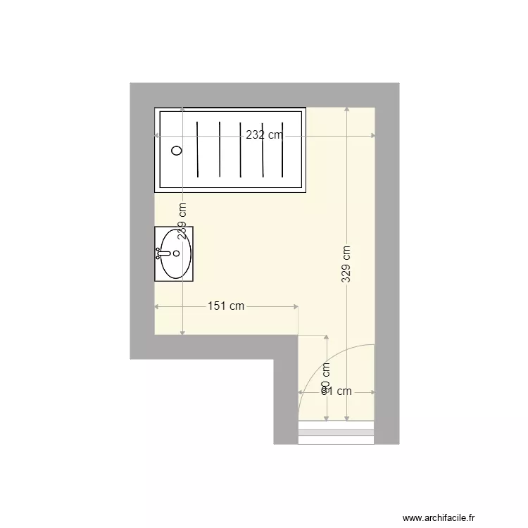 salle de bains FORET. Plan de 