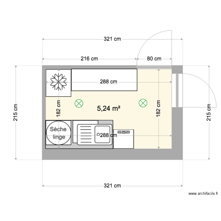 Arrière cuisine. Plan de 0 pièce et 0 m2