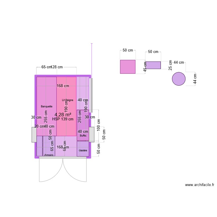 Transporteur. Plan de 1 pièce et 4 m2