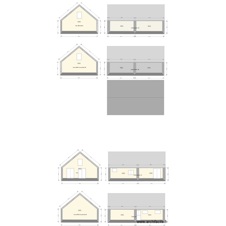 coupe garage. Plan de 12 pièces et 220 m2