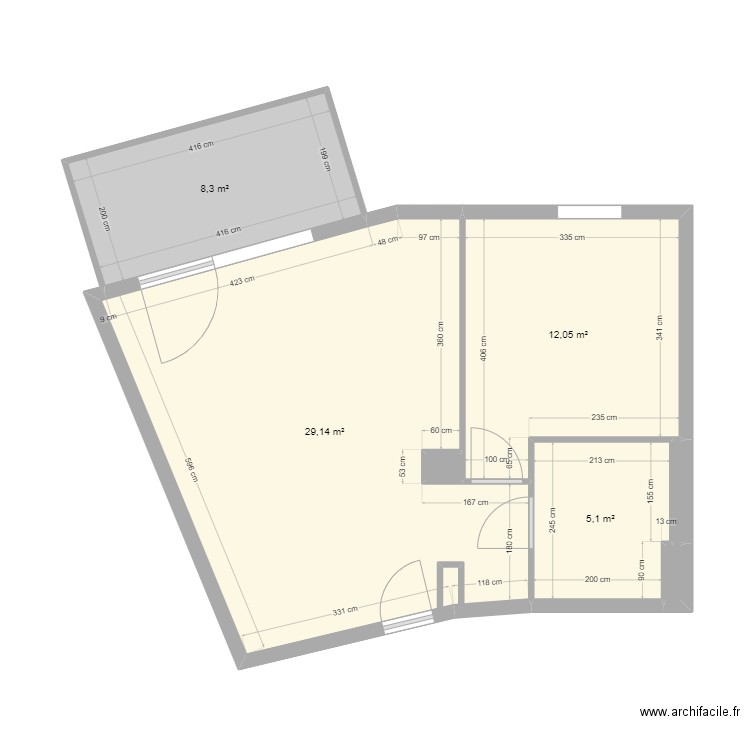 Appartement F2 lot 8 Clos des Vignerons à Ribeauvillé. Plan de 7 pièces et 55 m2