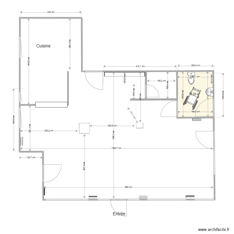 Ti-ZEF 6. Plan de 1 pièce et 5 m2