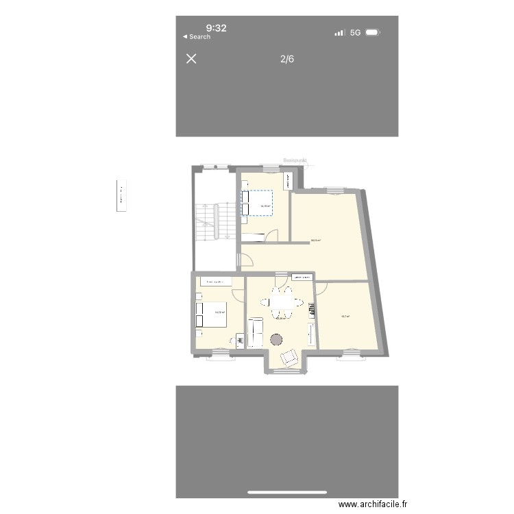 Appartement V1. Plan de 5 pièces et 98 m2