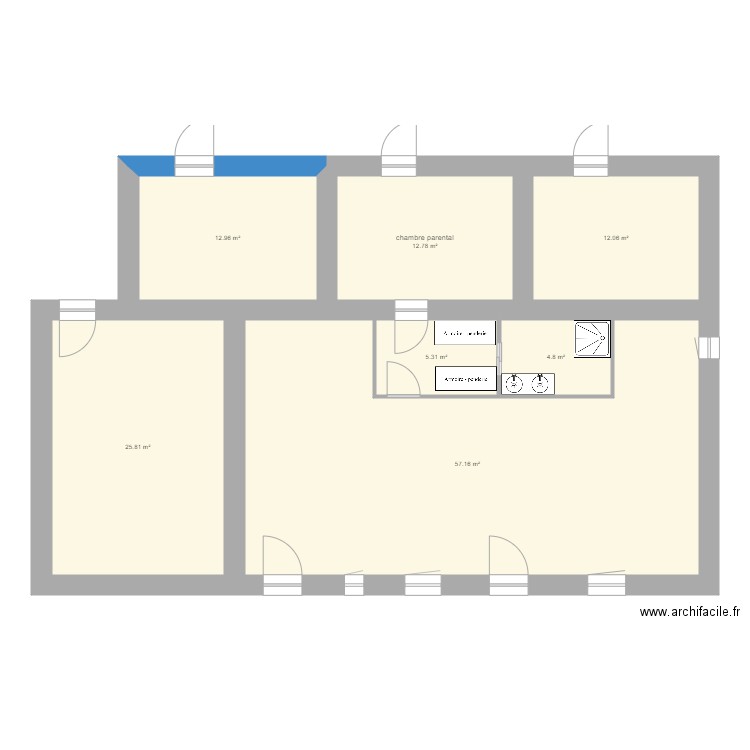 plan nouvelle maison vrai cote chambre parent sur jardin. Plan de 0 pièce et 0 m2