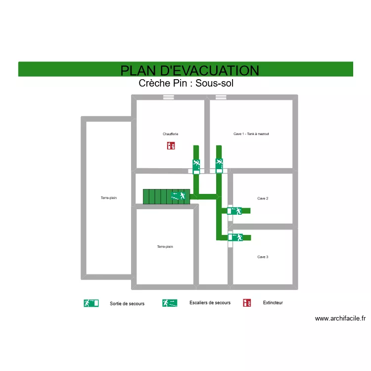 Cr&egrave;che Pin : sous sol . Plan de 
