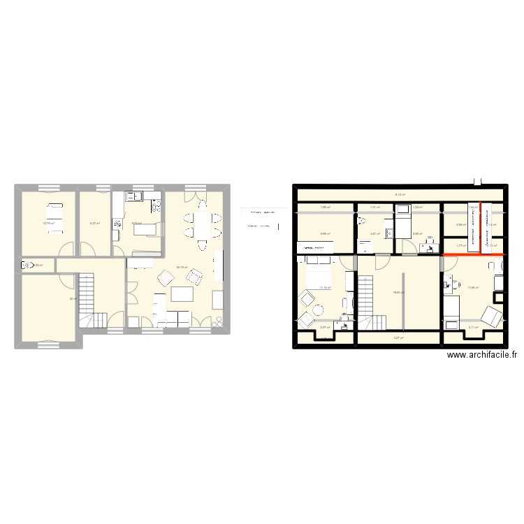 22RM-Version 1. Plan de 26 pièces et 173 m2