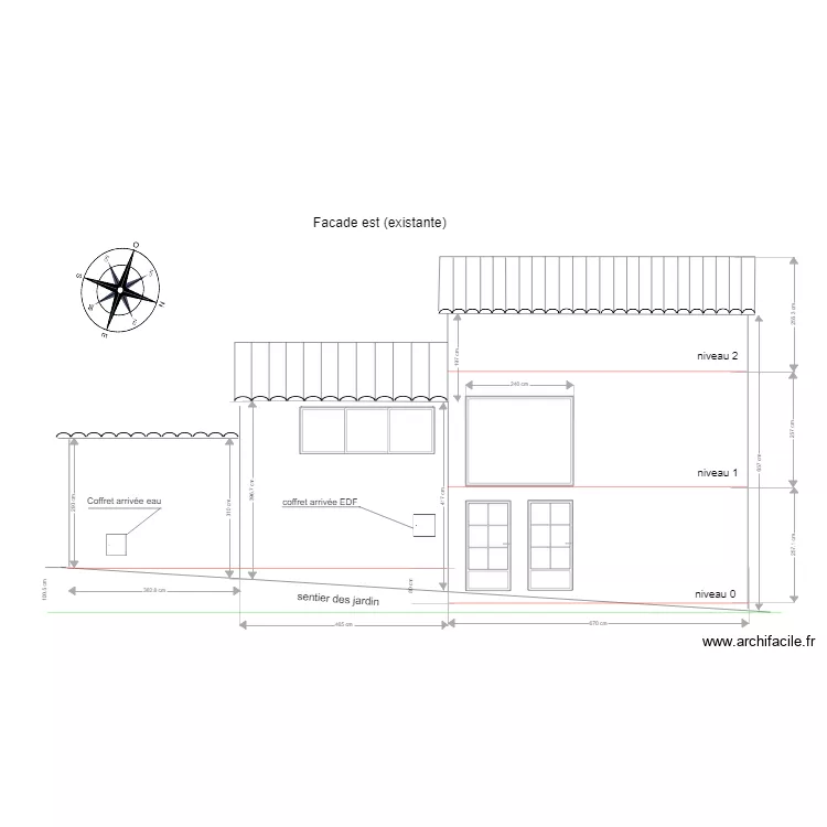 facade est v7. Plan de 