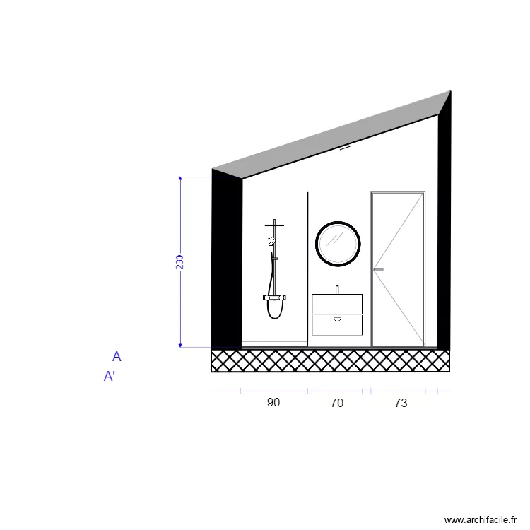 COUIPE SDB R2. Plan de 