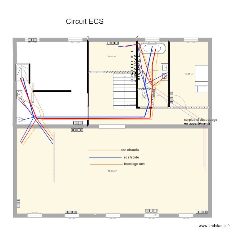 ECS. Plan de 0 pièce et 0 m2