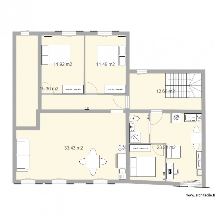 niveau 1. Plan de 0 pièce et 0 m2