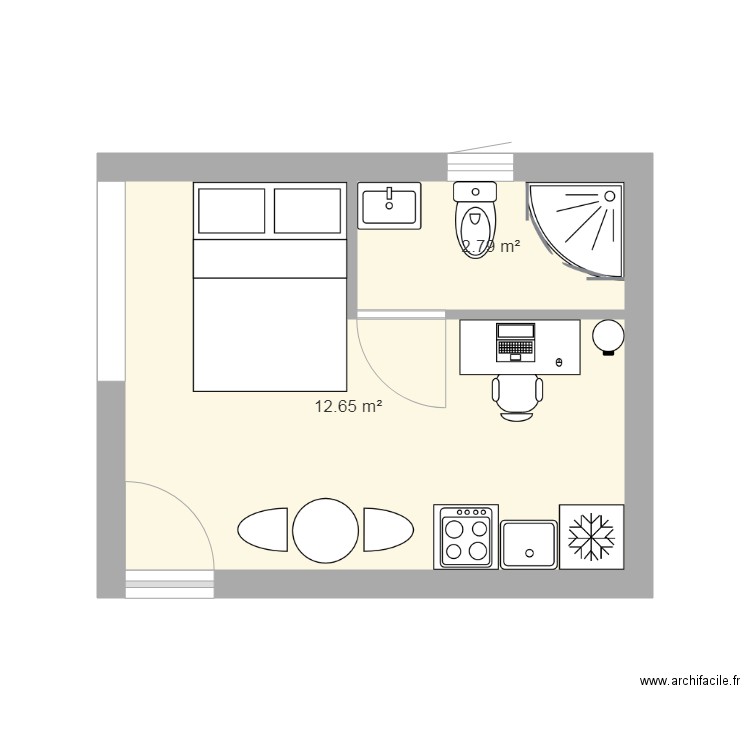 Logement étudiant. Plan de 0 pièce et 0 m2