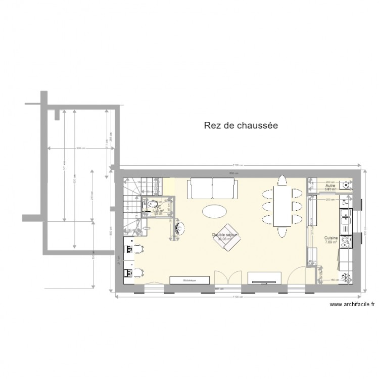 extension R plus 1 b. Plan de 0 pièce et 0 m2