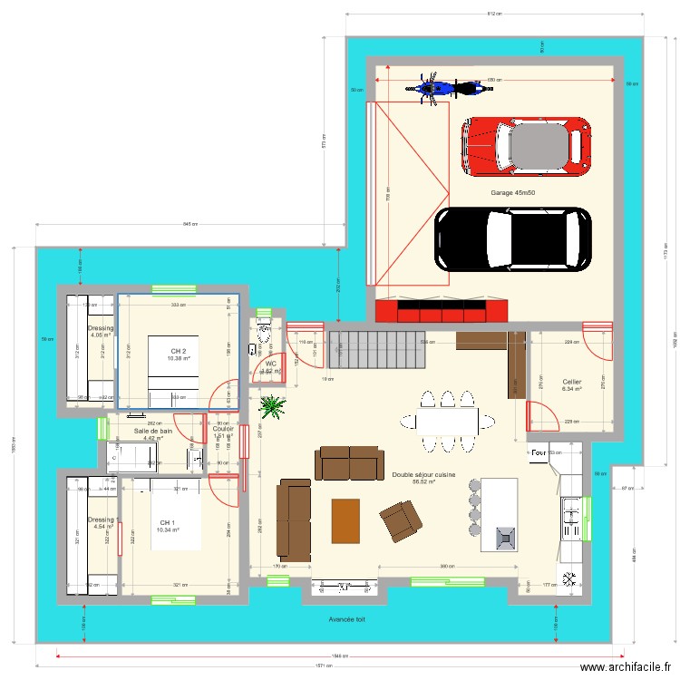 Plan avec Etage 138m2. Plan de 0 pièce et 0 m2