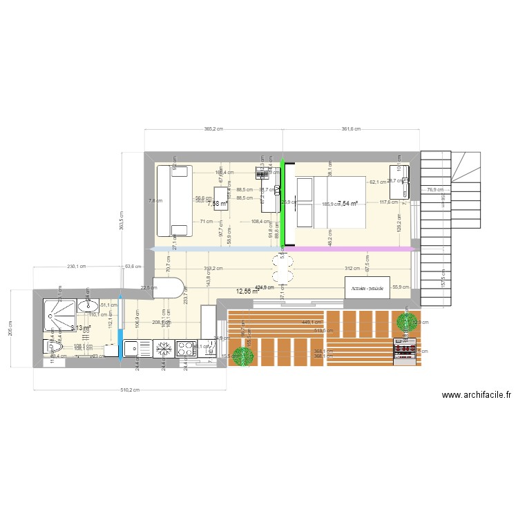 la plaine v6. Plan de 4 pièces et 31 m2