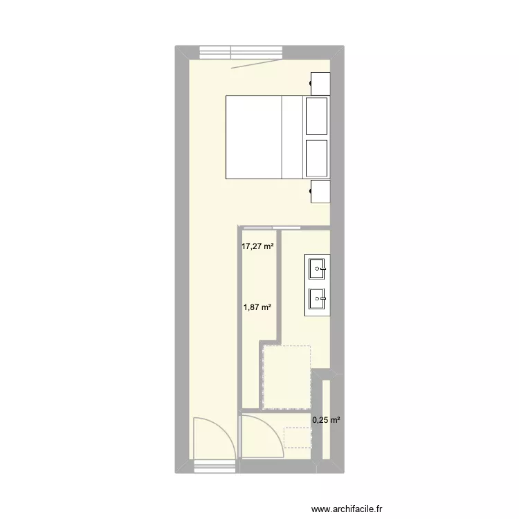 SUITE PAFENTALE. Plan de 3  et 19 m²