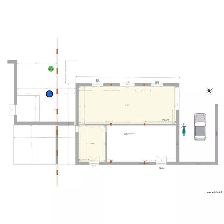 relexion 3 appartements  . Plan de 