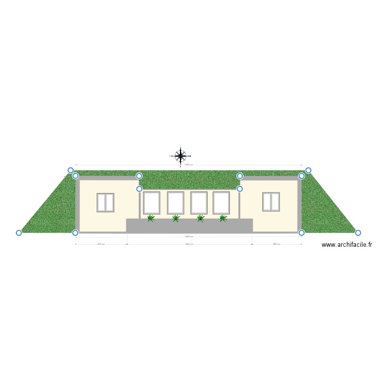 plan de facade 1.1. Plan de 3 pièces et 31 m2