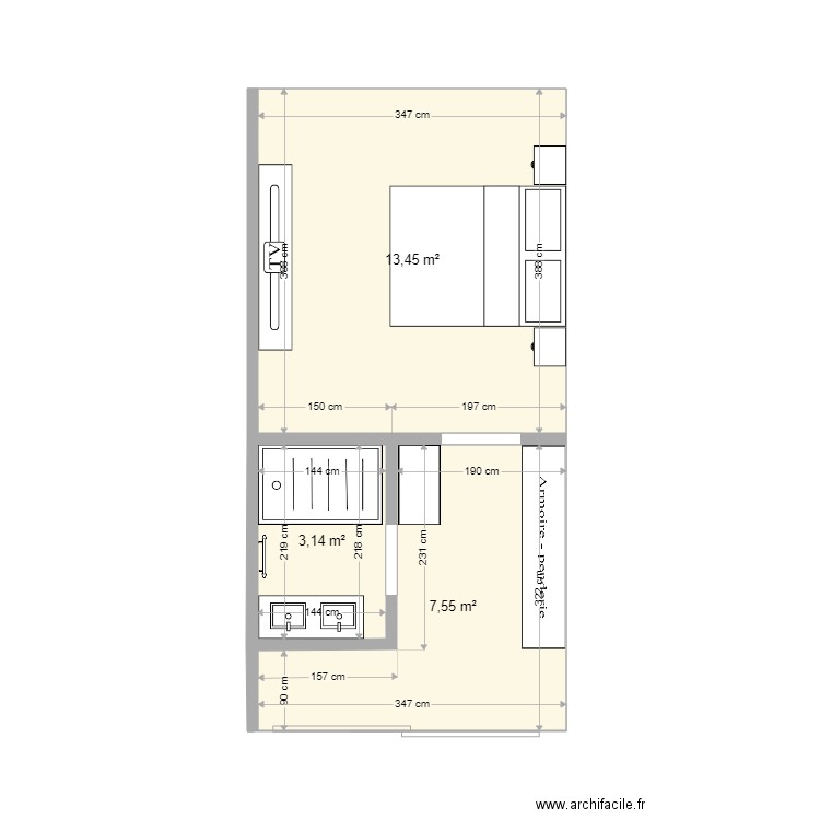 Suite parentale. Plan de 0 pièce et 0 m2