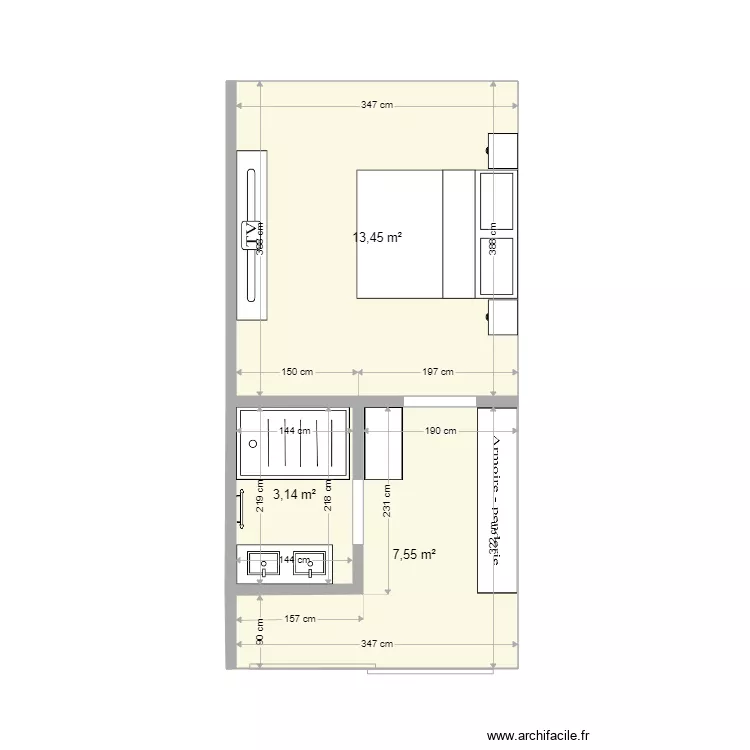 Suite parentale. Plan de 