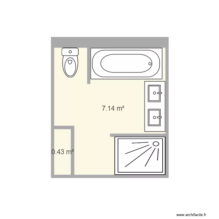 sdb MAISON 22V2. Plan de 