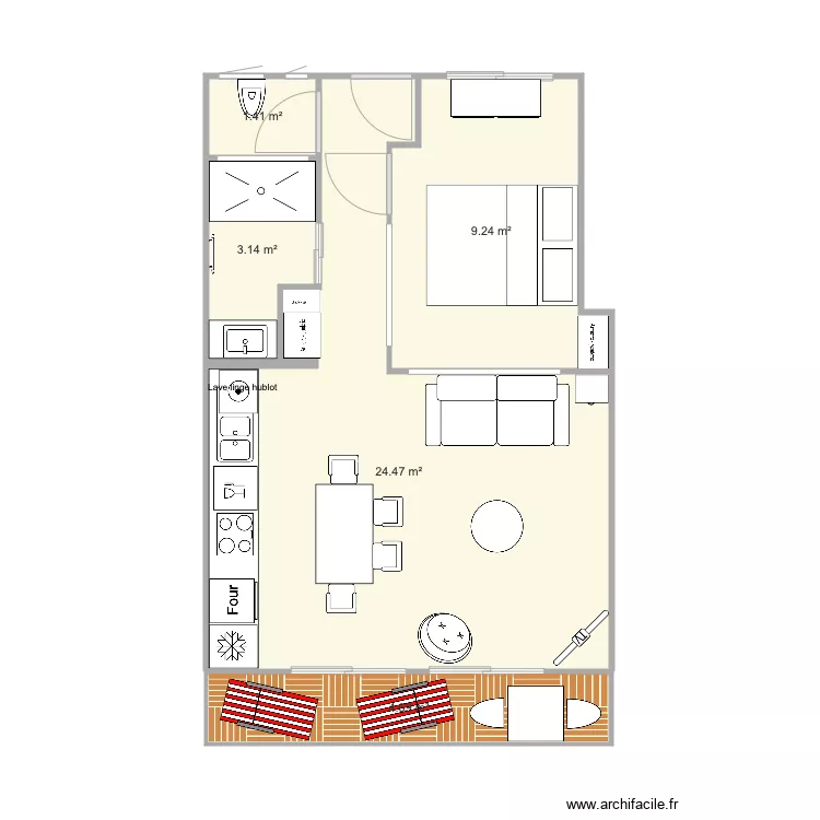 Heol finale sdb s&eacute;par&eacute; wc avec verri&egrave;re. Plan de 