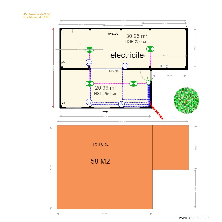 denis patou. Plan de 2 pièces et 51 m2