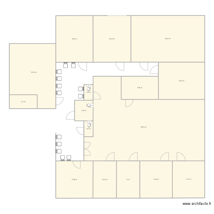 cabinet Lucie. Plan de 16 pièces et 305 m2