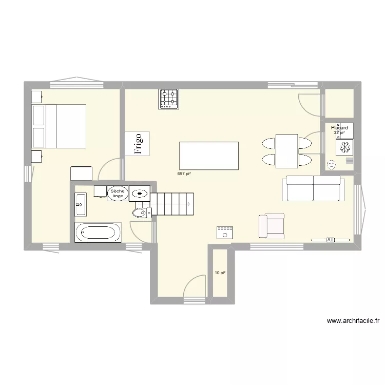20x40. Plan de 3 pièces et 69 m² 20x40. Plan de 3 pièces et 69 m²