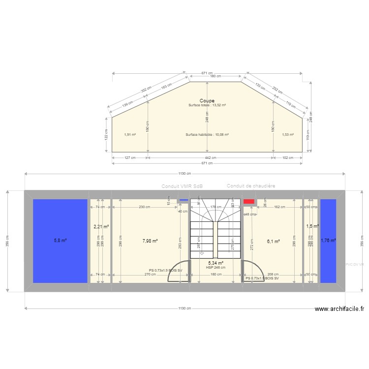 MAGNAM - RIT - AE. Plan de 17 pièces et 97 m2