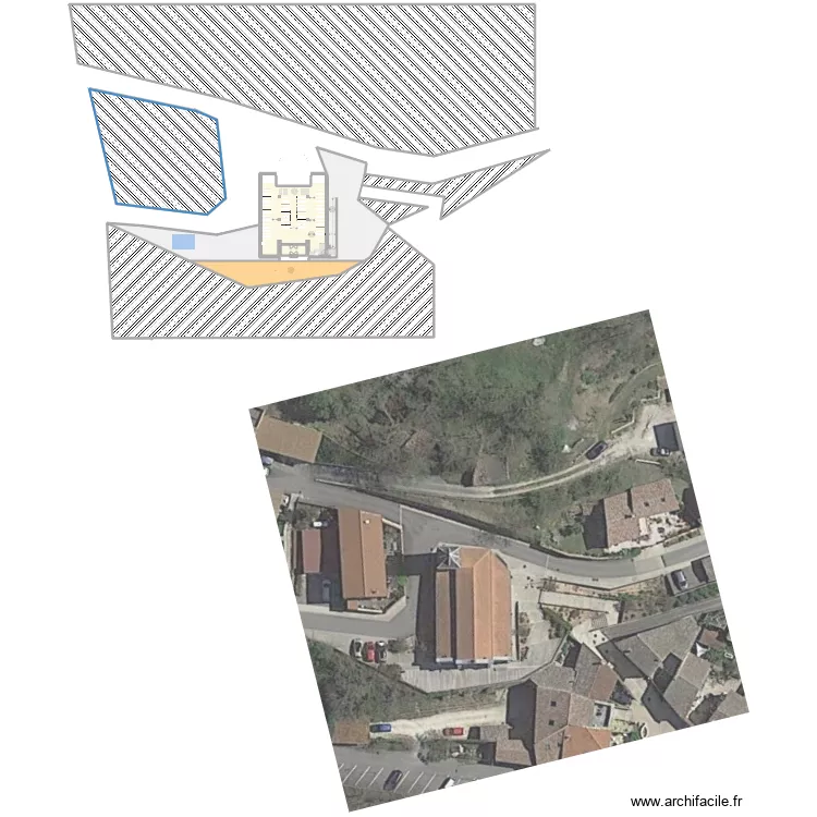 EGLISE MERCUROL AVEC EXTERIEUR. Plan de 