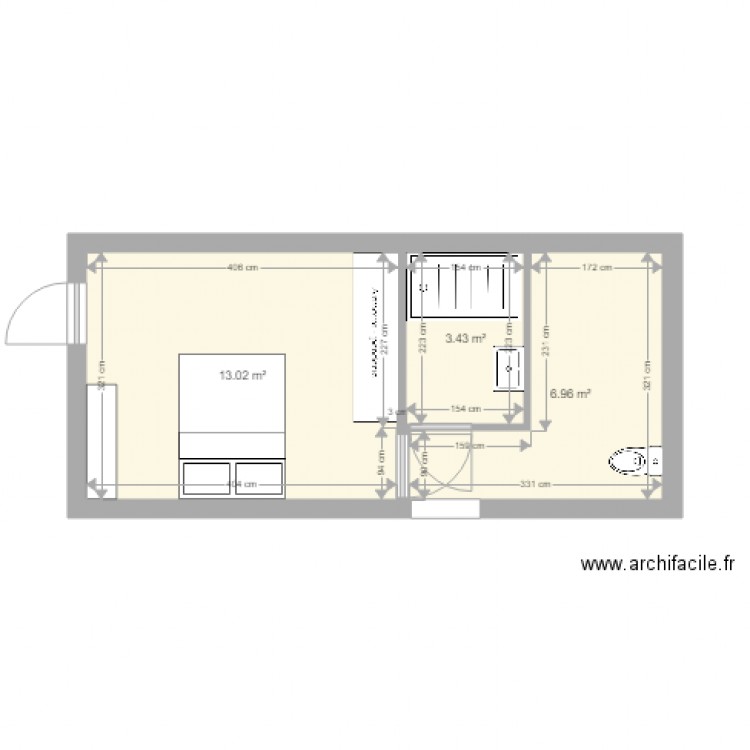 Chai sdb et chambre ABV2. Plan de 0 pièce et 0 m2