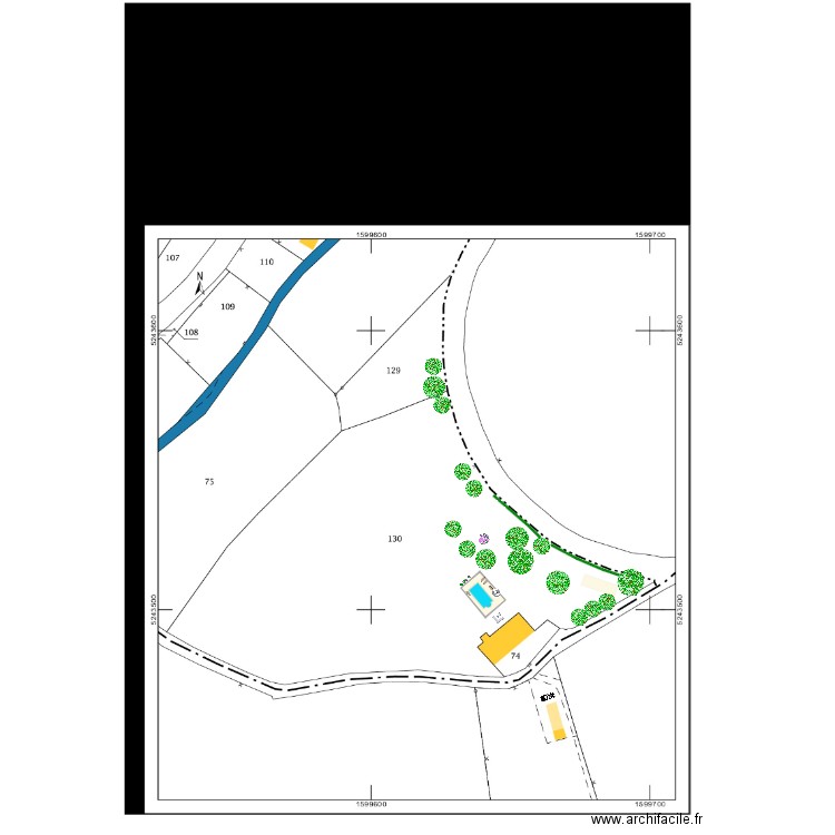 jardin. Plan de 0 pièce et 0 m2