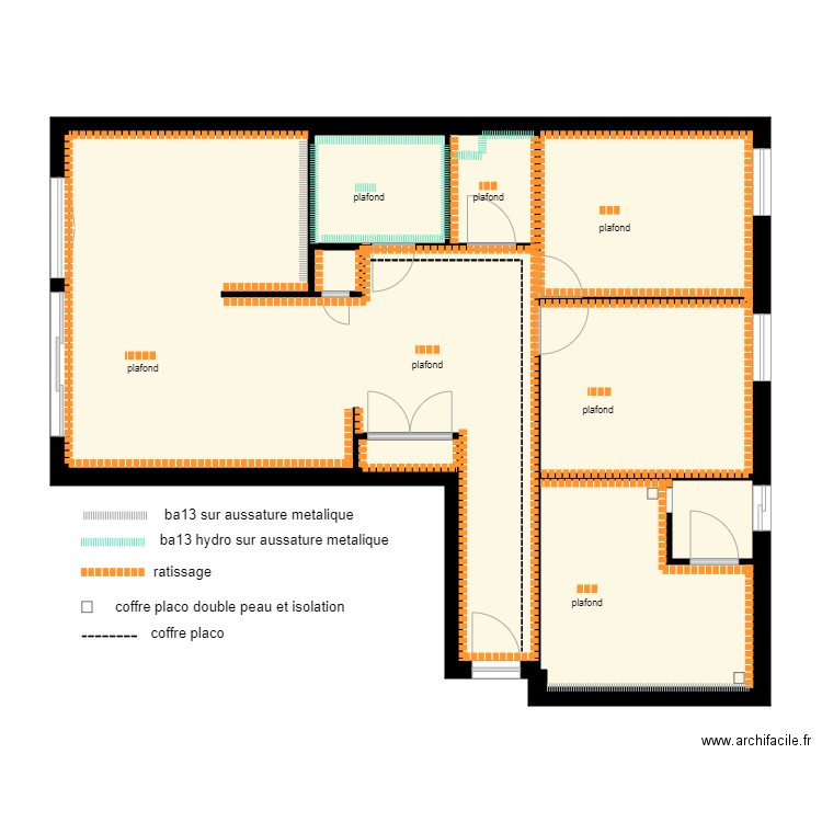 appart guillaume  plan placo. Plan de 0 pièce et 0 m2