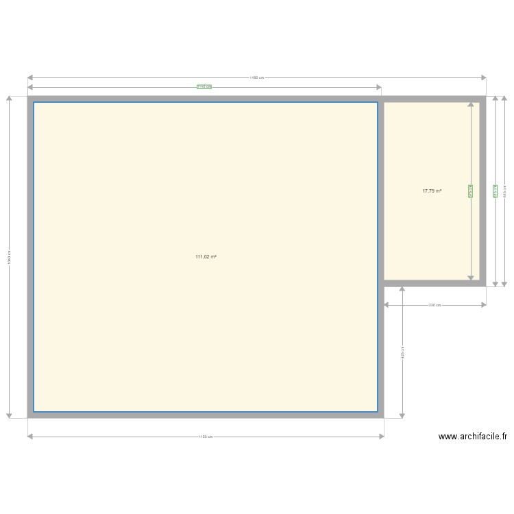 JOURD. Plan de 2 pièces et 129 m2