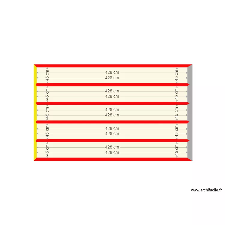 Poutres IPN Chambre. Plan de 