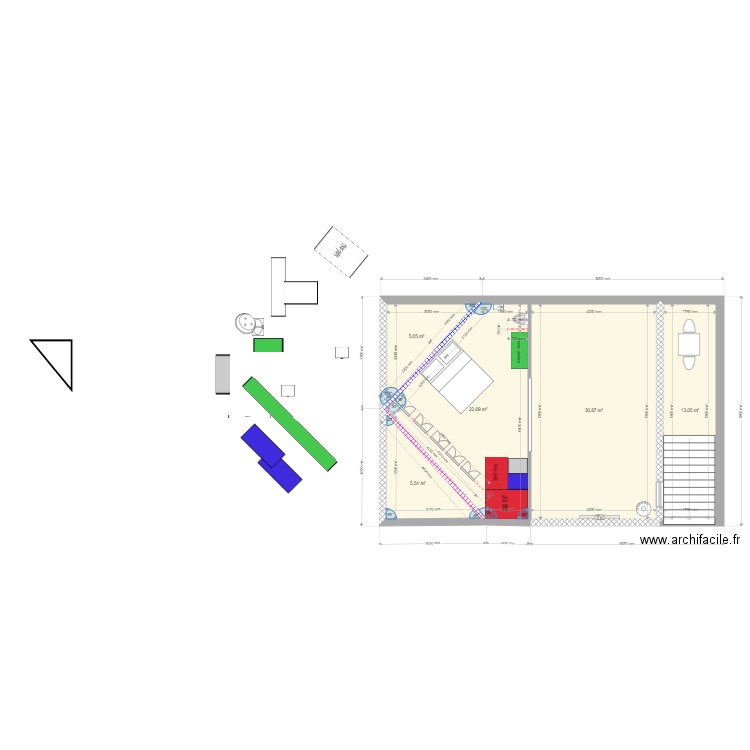 PROJET 5 CHAMBRE DANS COMBLES5. Plan de 0 pièce et 0 m2