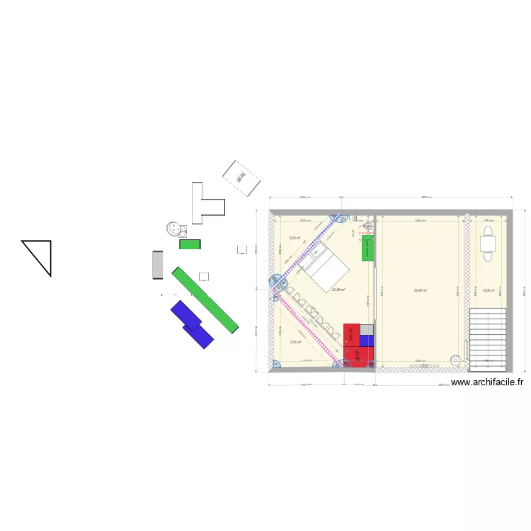 PROJET 5 CHAMBRE DANS COMBLES5. Plan de 