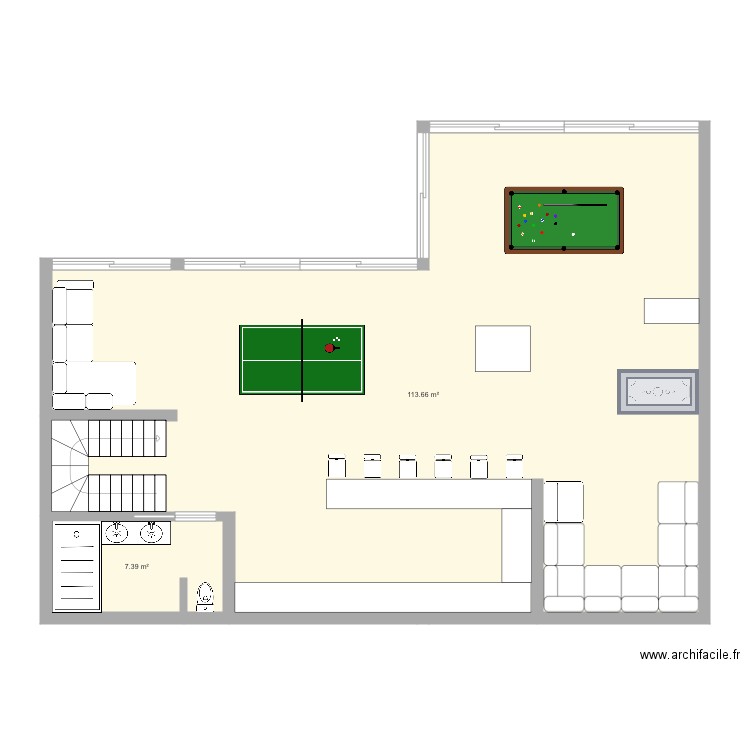 Plan maison rêve niveau moins 1. Plan de 0 pièce et 0 m2