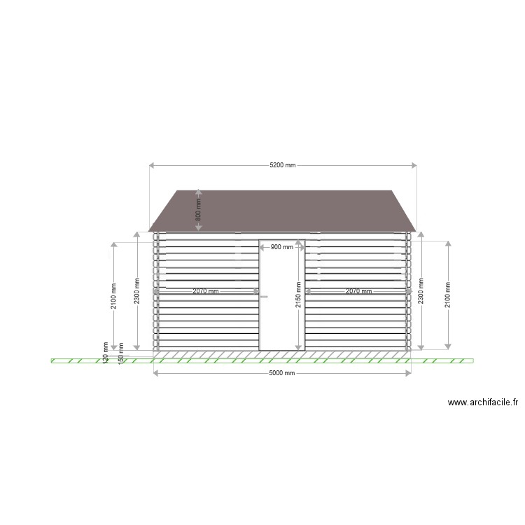 PLAN COUPE FACADE AVANT BUNG 2. Plan de 0 pièce et 0 m2