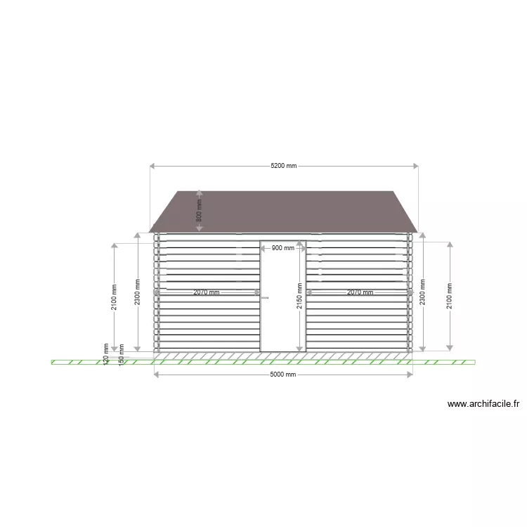 PLAN COUPE FACADE AVANT BUNG 2. Plan de 